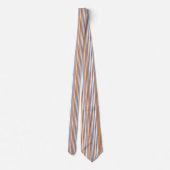 Classic Blue and Tan Brown Striping Neck Tie Krawatte (Rückseite)