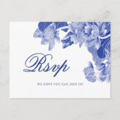 Classic Blue and White Chinoiserie Blumenzehen Postkarte (Vorderseite)