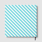 Classic blue and white diagonal stripes gästebuch (Rückseite)