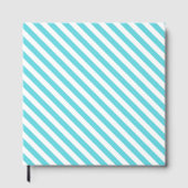 Classic blue and white diagonal stripes gästebuch (Vorderseite)