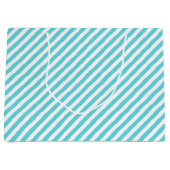 Classic blue and white diagonal stripes große geschenktüte (Vorderseite)