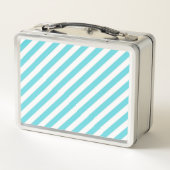 Classic blue and white diagonal stripes metall brotdose (Rückseite)