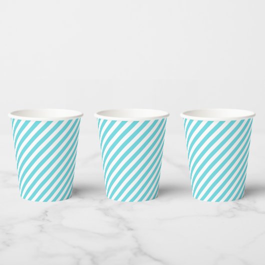 Classic blue and white diagonal stripes pappbecher (Multi)