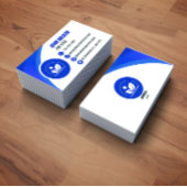 Classic Blue and White Modern Business Card Visitenkarte