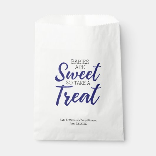 Classic Blue Babies Sweet Boy Baby Shower Party Geschenktütchen (Vorderseite)