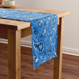 Classic Blue Bandana Paisley Kurzer Tischläufer