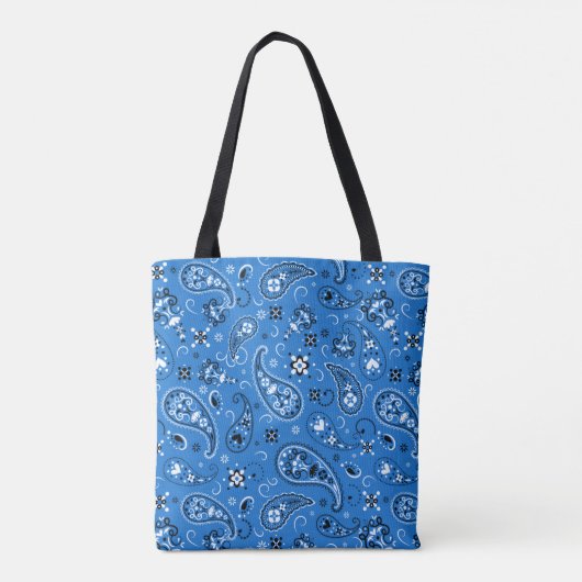 Classic Blue Bandana Paisley Tasche (Rückseite)
