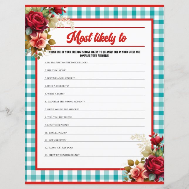 Classic Blue Birthday Am wahrscheinlichsten Spiel (Vorderseite)