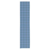 Classic Blue Black White Plaid Table Runner Kurzer Tischläufer (Vorderseite)