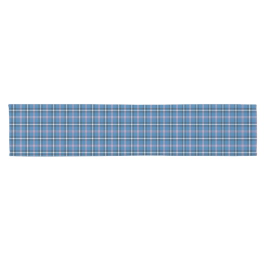Classic Blue Black White Plaid Table Runner Kurzer Tischläufer (Horizontal)