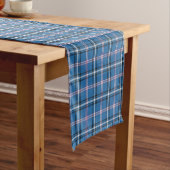 Classic Blue Black White Plaid Table Runner Kurzer Tischläufer (Beispiel)