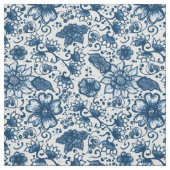 Classic Blue Boho Blume Stoff (Muster)