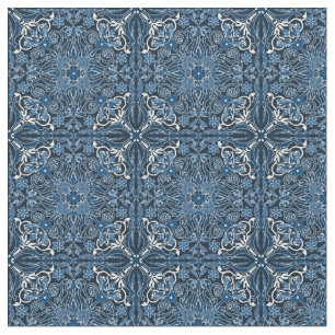 Classic Blue Boho Tiles Stoff