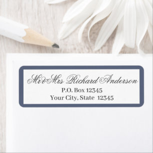 Classic Blue Border Returner Address Labels