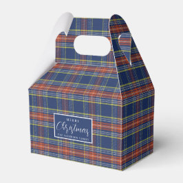 Classic Blue Burnt Orange Tartan Karierte Weihnach Geschenkschachtel