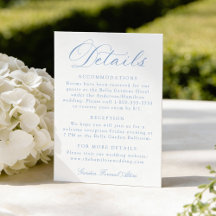 Classic Blue Calligraphy Wedding Details