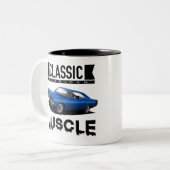 Classic Blue Charger Zweifarbige Tasse (Vorderseite Links)