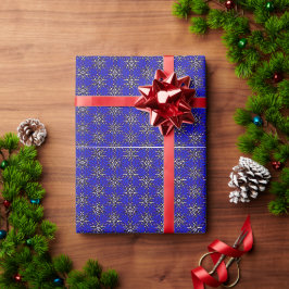 Classic Blue Christmas Sparkle Design Geschenkpapier