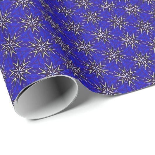 Classic Blue Christmas Sparkle Design Geschenkpapier (Rolleneckpunkt)