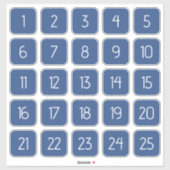 Classic Blue Customizable Square Number Stickers  Aufkleber (Blatt)
