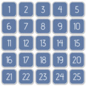 Classic Blue Customizable Square Number Stickers  Aufkleber (Vorderseite)