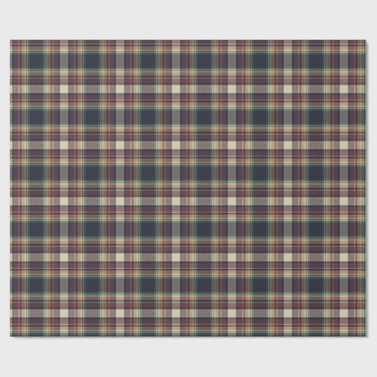 Classic Blue Dark Green Red Plaid Pattern Holiday Geschenkpapier (Flach)