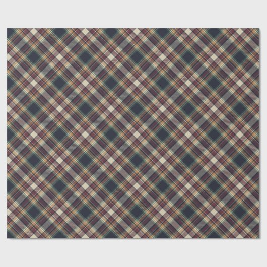 Classic Blue Dark Green Red Plaid Pattern Holiday Geschenkpapier (Flach)