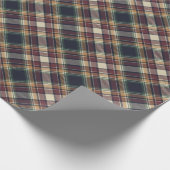 Classic Blue Dark Green Red Plaid Pattern Holiday Geschenkpapier (Ecke)