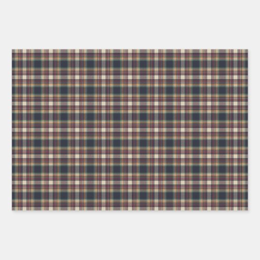 Classic Blue Dark Green Red Plaid Pattern Holiday Geschenkpapier Set (Vorderseite 3)