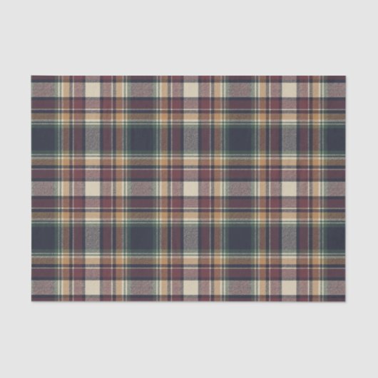 Classic Blue Dark Green Red Plaid Pattern Holiday Seidenpapier (Vorderseite)