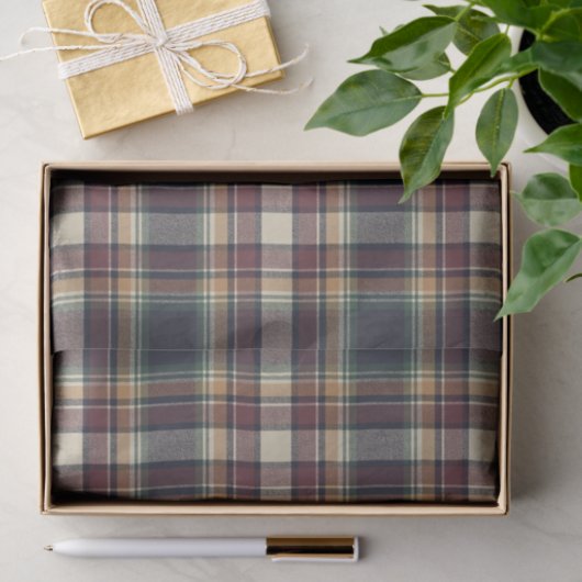 Classic Blue Dark Green Red Plaid Pattern Holiday Seidenpapier (Geschenk)