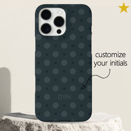 Classic Blue Dots Pattern Custom Name Initials Case-Mate iPhone Hülle