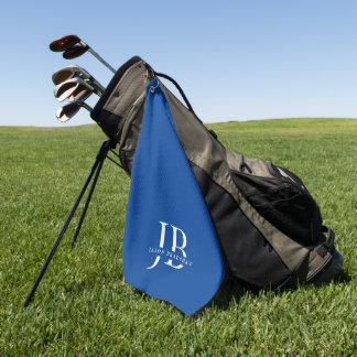 Classic Blue Elegant Monogram und Name Golfhandtuch