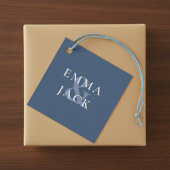 Classic Blue Elegant Serif Schriftart Moderne Ampe Geschenkanhänger