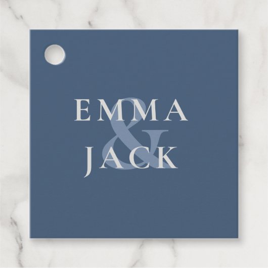 Classic Blue Elegant Serif Schriftart Moderne Ampe Geschenkanhänger (Vorderseite)