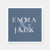 Classic Blue Elegant Serif Schriftart Moderne Ampe Serviette (Vorderseite)