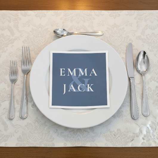 Classic Blue Elegant Serif Schriftart Moderne Ampe Serviette