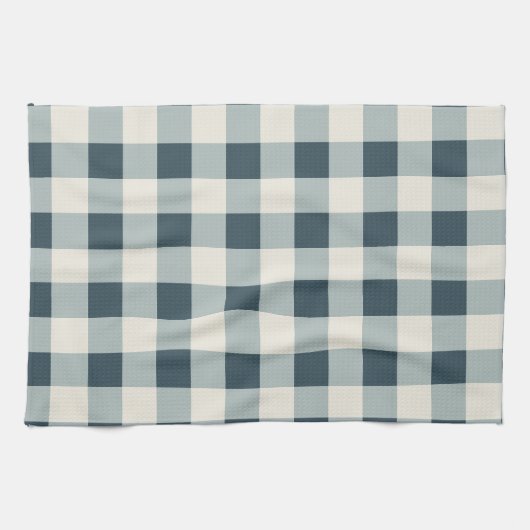 Classic Blue Farmhouse Gingham Style Geschirrtuch (Horizontal)