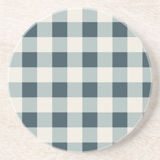 Classic Blue Farmhouse Gingham Style Getränkeuntersetzer (Vorne)