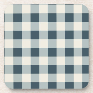 Classic Blue Farmhouse Gingham Style Getränkeuntersetzer