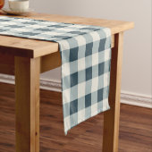Classic Blue Farmhouse Gingham Style Kurzer Tischläufer (Beispiel)