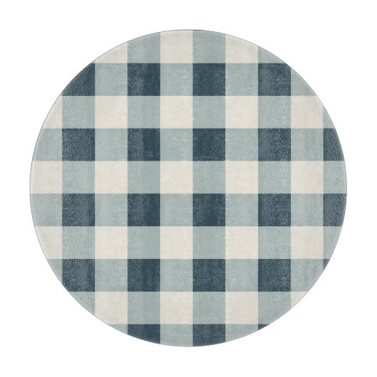 Classic Blue Farmhouse Gingham Style Schneidebrett (Vorderseite)