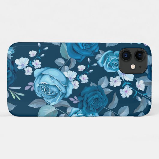 Classic Blue Floral Case-Mate iPhone Hülle (Rückseite (Horizontal))