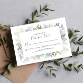 Classic Blue Floral Simple Elegante Calligraphie RSVP Karte