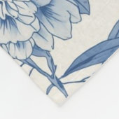 Classic Blue Floral Toile Watercolor Pattern White Fleecedecke (Ecke)