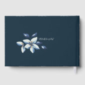 Classic Blue Floral Wedding Guest Book Gästebuch (Rückseite)