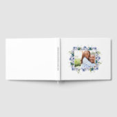 Classic Blue Floral Wedding Verlobung Foto Gästebuch (Voll)