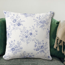 Classic Blue Flowers Pattern French blue toile