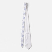 Classic Blue Flowers Pattern French blue toile Krawatte (Rückseite)