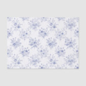 Classic Blue Flowers Pattern French blue toile  Seidenpapier (Vorderseite)